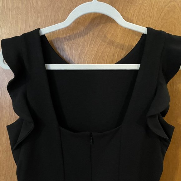 NWT Calvin Klein Little Black Dress Sheath Ruffle Sleeveless Size 6 NEW - Picture 7 of 9